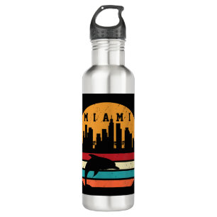 Vintag Miami 80er Dolphin Silhouette Souvenir Dolp Edelstahlflasche