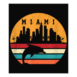 Vintag Miami 80er Dolphin Silhouette Souvenir Dolp Fotodruck