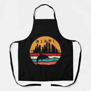 Vintag Miami 80er Dolphin Silhouette Souvenir Dolp Schürze