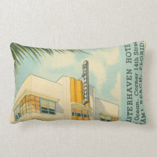 Vintag Miami Art Deco Lumbar Pillow Lendenkissen