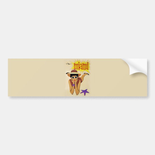 Vintag Miami Beach Autoaufkleber (Vorne)