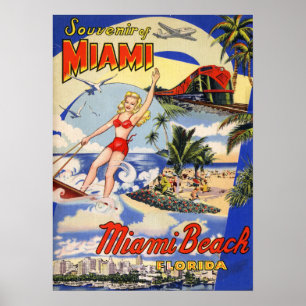 Vintag Miami Beach Florida Poster