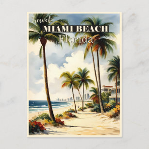 Vintag Miami Beach Florida Postkarte