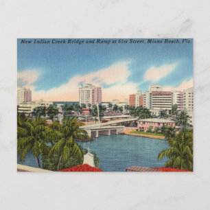 Vintag Miami Beach, Florida Postkarte