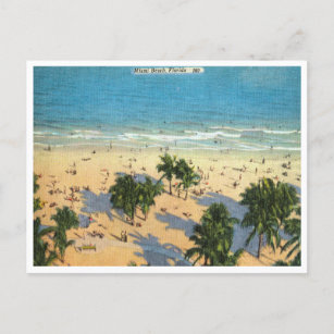 Vintag Miami Beach, Florida Travel Postcard Postkarte