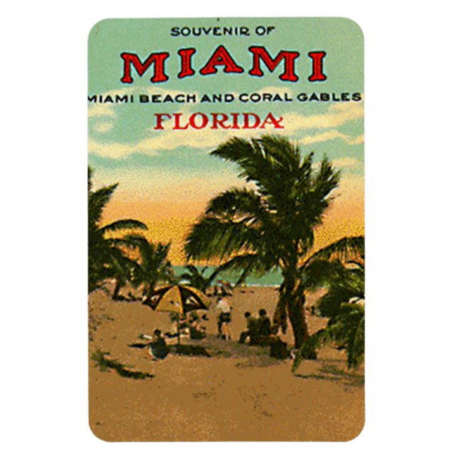 Vintag Miami Beach, Florida, USA - Magnet (Vertikal)