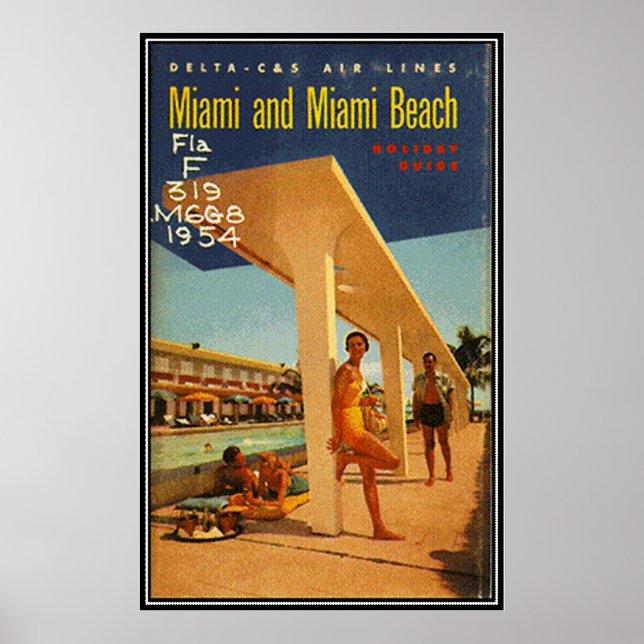 Vintag Miami Beach, Florida, USA - Poster (Vorne)