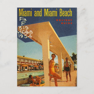 Vintag Miami Beach, Florida, USA - Postkarte