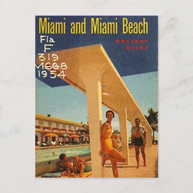 Vintag Miami Beach, Florida, USA - Postkarte (Vorderseite)