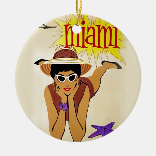Vintag Miami Beach Keramikornament (Vorne)