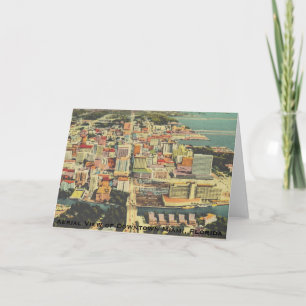 Vintag Miami, FL (Flagler Street) MIA Florida Karte