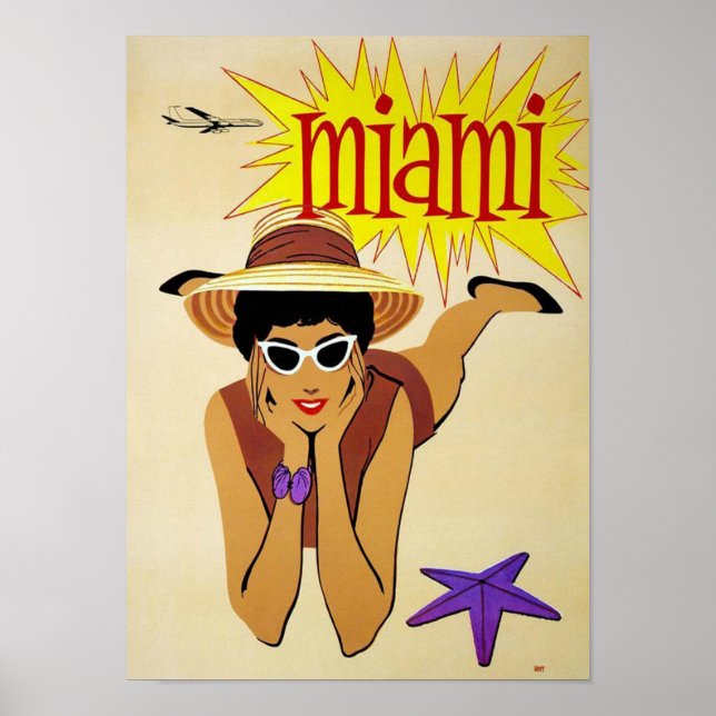 Vintag Miami Florida Travel Poster (Vorne)
