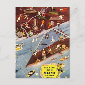 Vintag Miami, Florida, USA - Postkarte