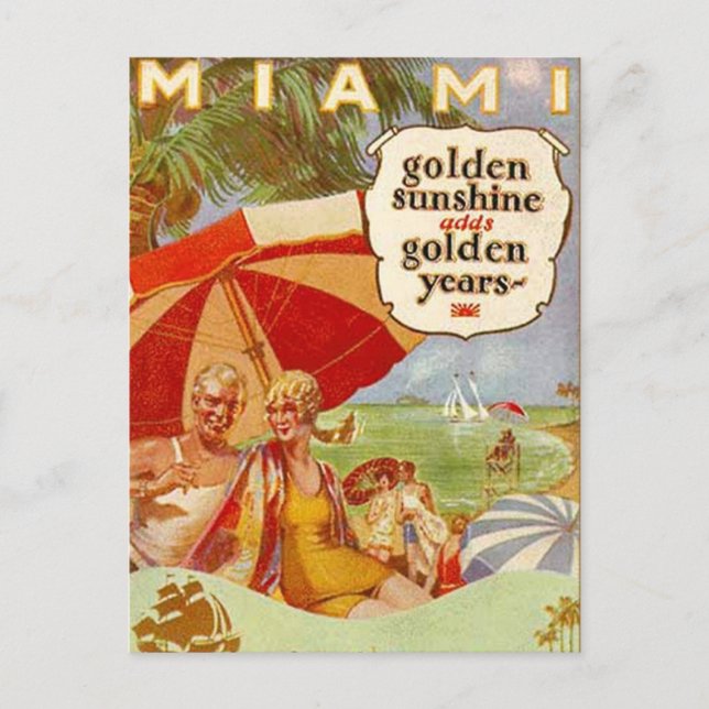 Vintag Miami, Florida, USA - Postkarte (Vorderseite)
