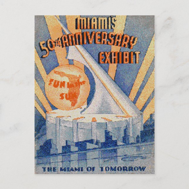 Vintag Miami, Florida, USA - Postkarte (Vorderseite)