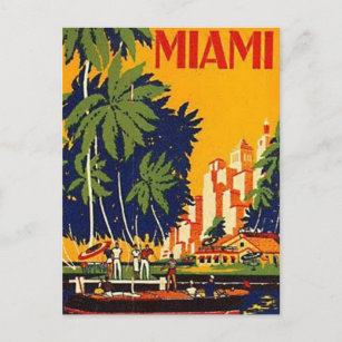 Vintag Miami, Florida, USA - Postkarte
