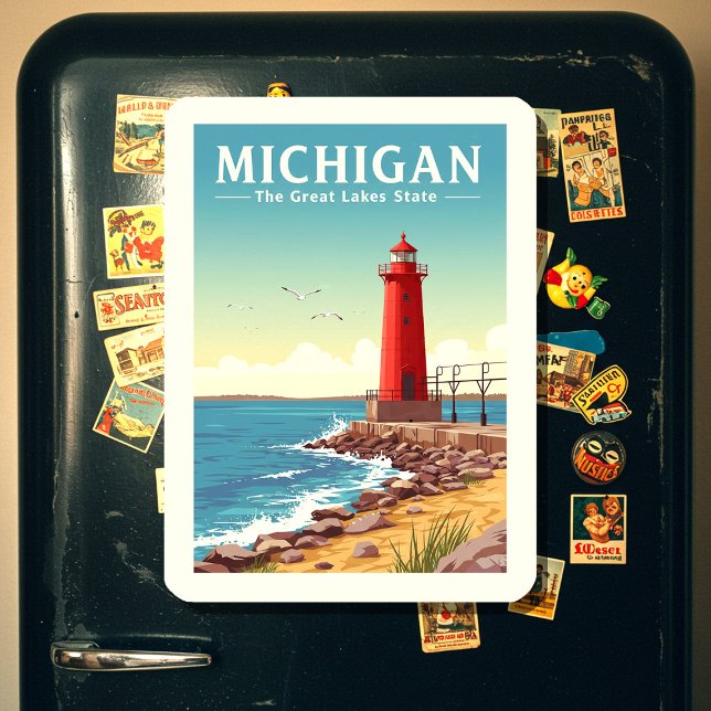 Vintag Michigan Magnet (Von Creator hochgeladen)
