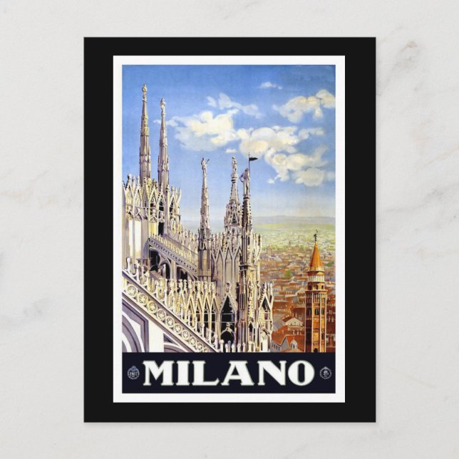 Vintag Milano Postkarte (Vorderseite)