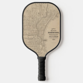 Vintag Milwaukee, Wisconsin Karte Pickleball Schläger