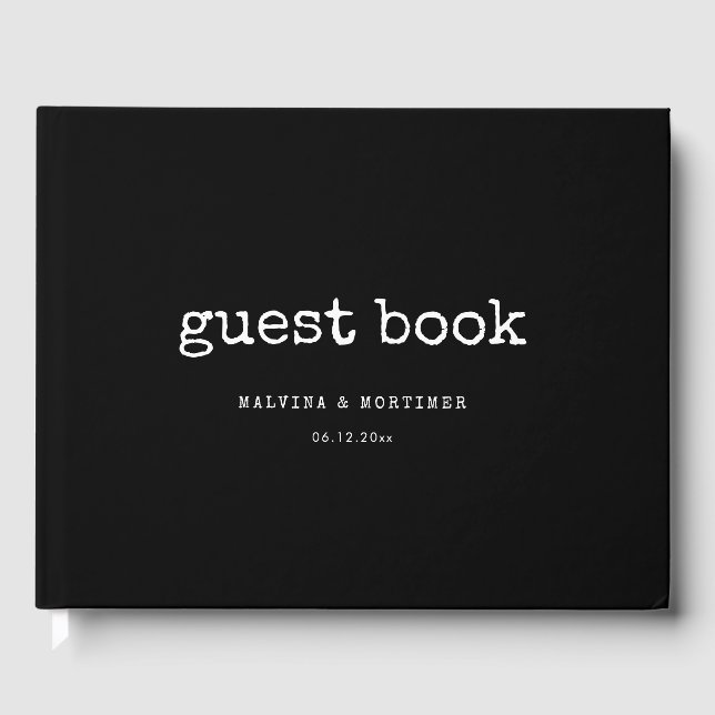 Vintag-minimalistische Schreibmaschinenhochzeit Gästebuch (Vorderseite)