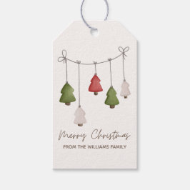 Vintag Minimalistischer Weihnachtsbaumurlaub Geschenkanhänger