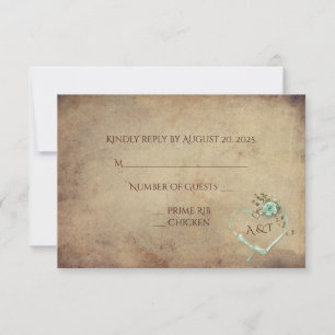 Vintag Minze Green Rose Bouquet UAWG RSVP Karte