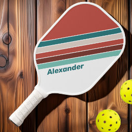 Vintag. Minze Regenbogen mit Namen gestreift Pickleball Schläger