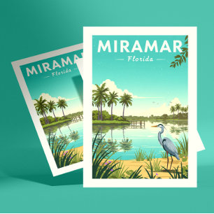 Vintag Miramar Florida Postkarte
