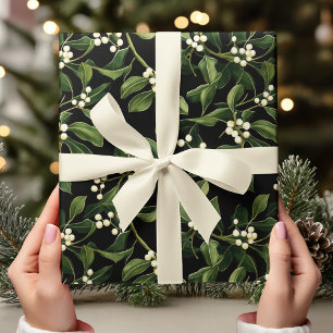 Vintag Mistletoe zu Schwarzen Weihnachten Geschenkpapier