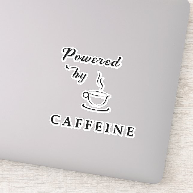 Vintag mit Coffein-Typografie-Zitat Aufkleber (Detail)