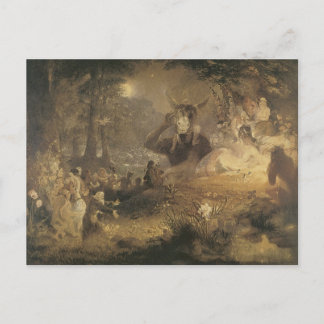 Vintag Mitte Sommer Nachtkarte Fee Postkarte