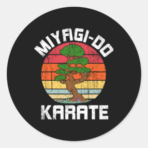 Vintag Miyagi-do Karate Bonsai Tree Runder Aufkleber