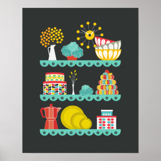 Vintag Mod Kitchen Poster
