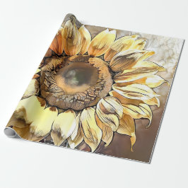 Vintag Modern Art Sonnenblumensammlung Geschenkpapier