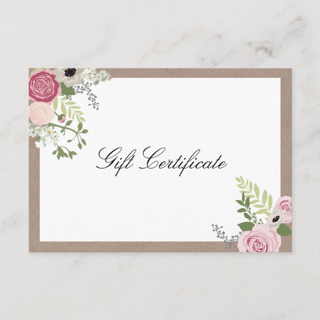 Vintag Modern Blumenmotiv Schönheitssalon Geschenk (Vorderseite)