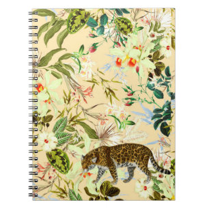 Vintag Moderne Blume Tiger Dschungel Tropisch Notizblock