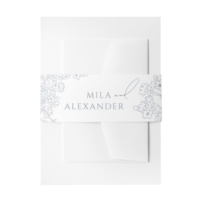 Vintag-Moderne Blumenblütenhochzeit Einladungsbanderole (Vorderseite Beispiel)