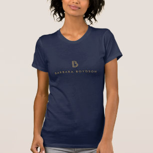 VINTAG MODERNE GOLD INITIAL MONOGRAM LOGO T - Shir T-Shirt