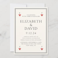 Vintag Moderne Spielkarten Herz Einfache Hochzeit