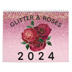 Vintag Moderner Glitzer und Rose Glam Floral 2022 Kalender