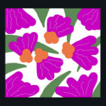 Vintag Moderner Retro-Pop floral Bold Doodle Art Poster<br><div class="desc">Digitales Design von Traum Big Digital</div>