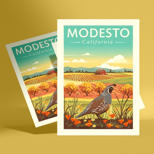 Vintag Modesto California Postkarte (Von Creator hochgeladen)