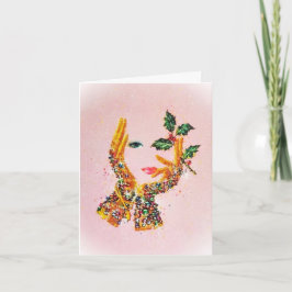 Vintag modische Frau Holly's Saison Karte