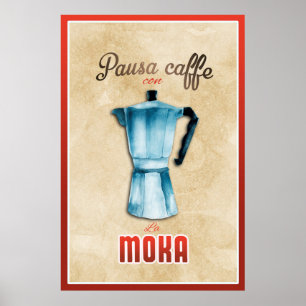 Vintag Moka Coffee Maker Italienischer Retro Poster