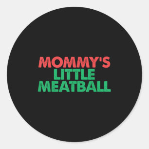 Vintag Mommys Little Meatball Funny Italian Graph Runder Aufkleber