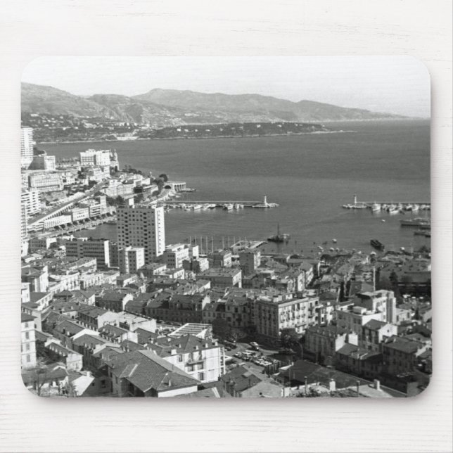 Vintag Monaco Fürstentum Monte Carlo Hafen Mousepad (Vorne)
