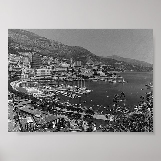 Vintag Monaco Monte-Carlo Allgemeiner Überblick Poster (Vorne)
