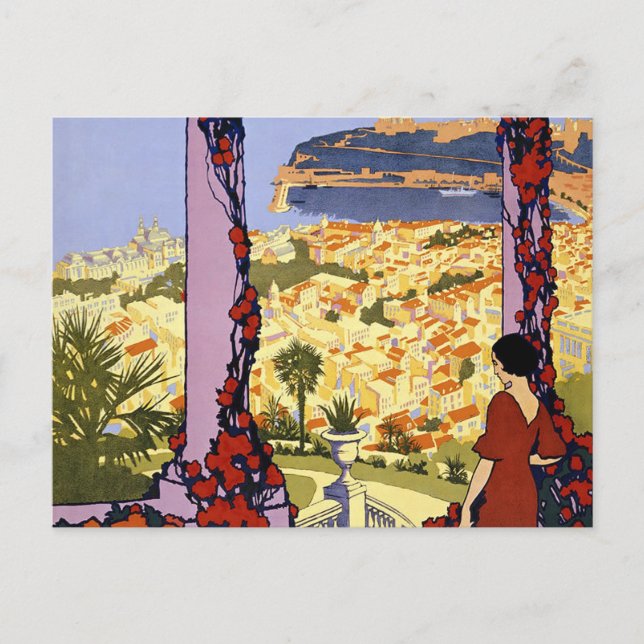 Vintag Monaco Monte Carlo Postkarte (Vorderseite)