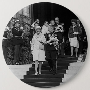 Vintag Monaco Prinz Albert und Prinzessin Grace Button