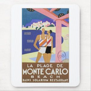 Vintag Monte Carlo Beach Mousepad